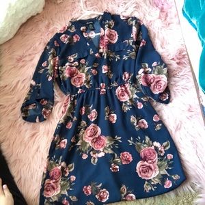 Navy and rose dress
